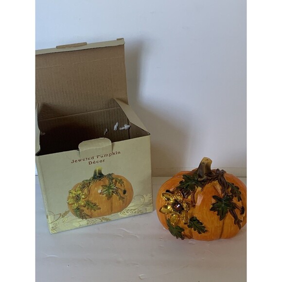 Cracker Barrel Cherished Treasures Jeweled Collection Pumpkin Autumn Halloween - Picture 2 of 10